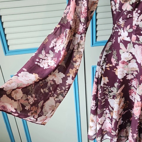 American Rag Floral Burgundy Dress - Picture 7 of 15